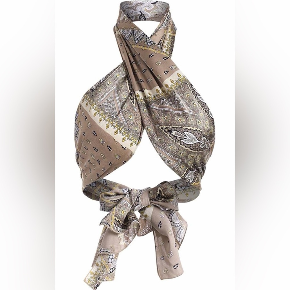 Paisley mandala silk shirt, scarf or head wrap - Picture 3 of 6